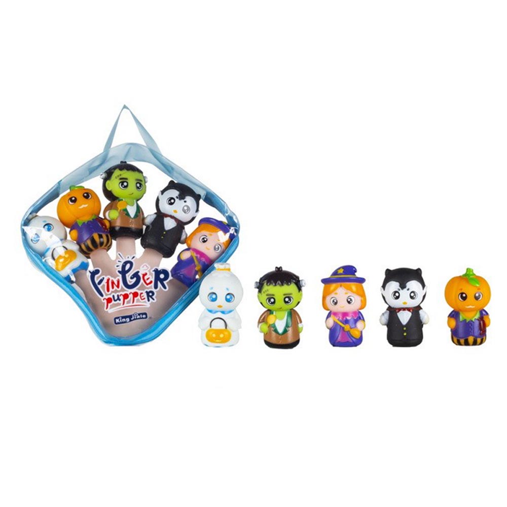 Резиновые игрушки для Хэллоуина, миниатюрные куклы на пальцы, Детские Красочные куклы на пальцы, игровой набор
