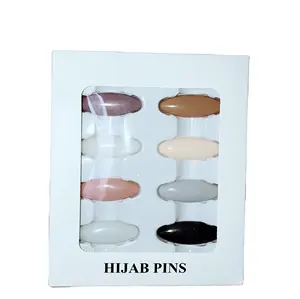 Broches musulmanes en plastique, 12 pièces, pinces à foulard, Hijab coffre-fort pour femmes, boîte, épingles à ongles, coloré, hijab, en stock