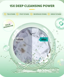 شرائح منظف الغسيل القابلة للتحلل الحيوي والصديقة للبيئة، منتج العناية بالملابس وتنظيفها، أوراق منظف الغسيل المنزلي - Product Image 4
