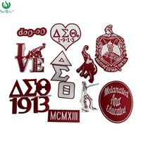 Patchs thermocollants personnalisés en PVC avec sequins en forme de cœur pour vêtements et chapeaux, broderie Delta Sorority