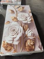 Panneaux muraux en PVC effet marbre doré brillant 3D, feuilles de marbre PVC UV pour la décoration de la maison et des hôtels