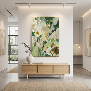 Floral Textured Oil <b>Painting</b> Modern Wall Art Canvas Original Hand Painted Artwork <b>for</b> Living Room Office Home Decorative Arts - Product Image 1