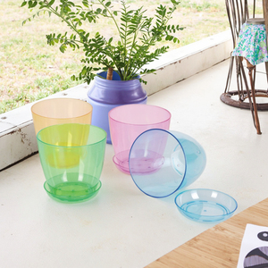 Haixin Pots de fleurs en plastique PS à prix réduit Jardinières Pots de fleurs transparents Petits pots de fleurs avec base - Product Image 6