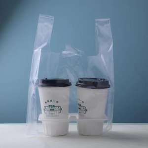 Bolsa de pie reciclable LDPE alta transparente espesada desechable tienda de té de la leche Embalaje Comercial para llevar - Product Image 3