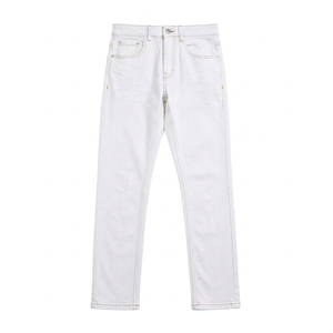 Jeans de Mezclilla Azul Lavado a la Piedra para Hombre, Corte Recto, Cintura Media, Cierre de Botones, Estilo Casual, 100% Algodón Tejido - Product Image 2