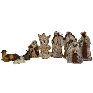 ชุดตกแต่งรูปพระกุมารเยซูในเมืองเบธเลเฮมจาก ZICOM จำนวน 10 ชิ้น ทำจากเรซิ่นโพลีเอสเตอร์ทันสมัย พร้อมผ้าตกแต่ง เครื่องประดับขนาด 15 ซม. จากเยอรมนี - Product Image 1