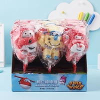 Bonbons en forme de dessin animé colorés, sucettes en guimauve, boîte de 18 pièces pour enfants