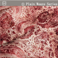 Tissu en Chiffon Imprimé Floral Paisley Effet Délavé Rétro, Matière Légère en Polyester Georgette pour la Confection de Vêtements