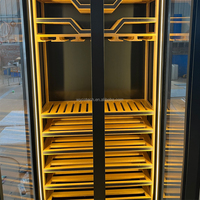 Réfrigérateur de Bar, porte en verre chauffante autoportante à Zone unique, empêche les UV avec la cave à vin, ventilateur système de refroidissement, refroidisseur, réfrigérateur à vin