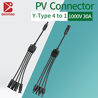 Connecteur de branche solaire PV-BMY5 CE IP67 4 à 1 30A 1000V DC femelle et mâle étanche de type Y pour système photovoltaïque solaire