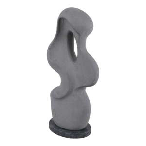Moderna statuetta in ceramica con base in marmo, scultura per decorare casa, ufficio, soggiorno, mensola, tavolino da caffè. - Product Image 2