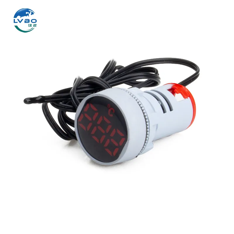 LVBO Venta directa MINI Termómetro Electrónico Digital AC termómetro indicador luz LED termómetro 22MM