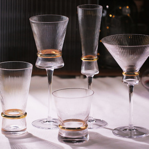 Châu Âu sang trọng thủ công rượu vang thủy tinh Cốc thiết lập tùy chỉnh cho rượu sâm banh Cocktail nho đỏ hiện đại kim loại nhựa drinkware Martini - Product Image 2