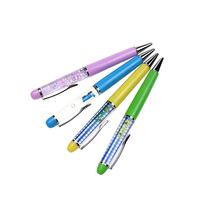 BECOL Promotionnel Logo Personnalisé 2D 3D Flottant Liquide Stylo Creative Design Huile Flotteur Stylo À Bille En Plastique pour Cadeaux