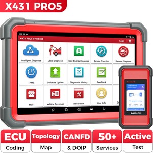 LAUNCH X431 PRO5 With J254 SmartLink 2.0 And Heavy Duty Truck Software License And Adapters For 12V& 24V - Product Image 1