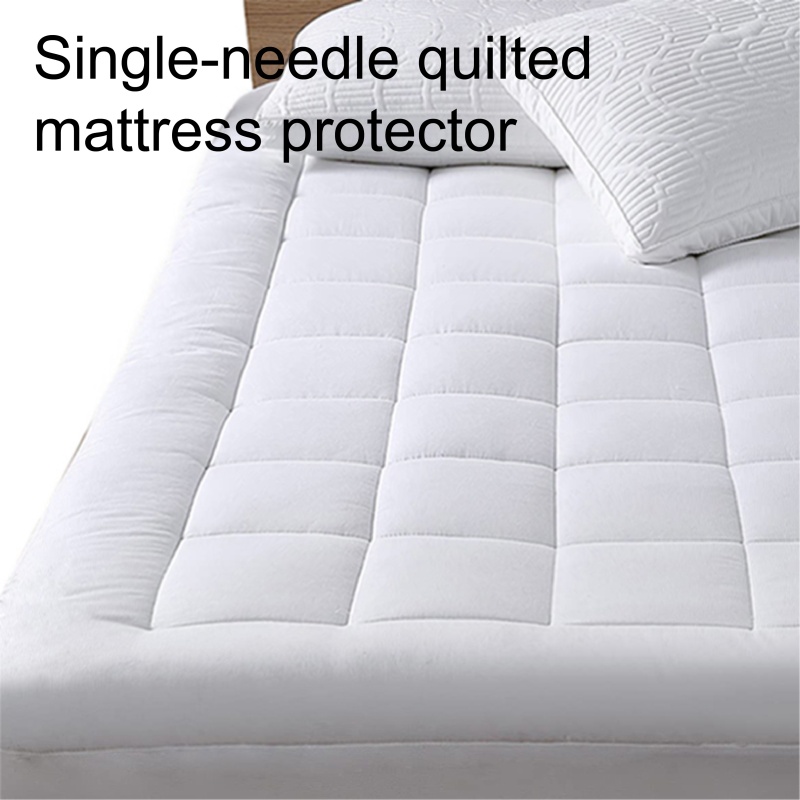 Single-needle quilted mattress protector