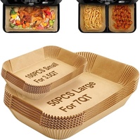 CHENGKEHOME Vente en gros Ninja Cosori TwinFry Accessoire pour friteuse à air Papier de cuisson rectangulaire jetable Doublure en silicone Plaques de cuisson