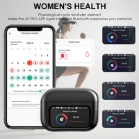 ANC Pro LCD Touch Control Wireless Earbuds Hybrid Noise Cancelling, Bluetooth 5.4, IP4 Tahan Air untuk Olahraga dan Gaming