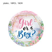 Gender-Reveal-Themenparty Geschirrset Junge oder Mädchen Party Geburtstag Teller Banner Hintergrund Einweggeschirr Tafelservice