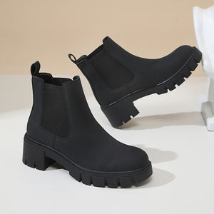 Botas de Media Pantorrilla Estilo Vaquero Occidental para Mujer, Otoño-Invierno 2024, Impermeables, Ligeras, Tacón Grueso, Cómodas - Product Image 4