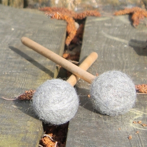 Baquetas de mazo de fieltro reutilizables hechas a mano mazos de tambor de lengua de lana natural con bolas blandas - Product Image 5