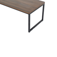 Table basse de basse de taille de dessus d'effet en bois avec des jambes noires en métal