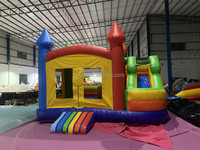 Offre Spéciale commercial 5.5x5m 10 personnes château de saut gonflable videur maison Combo avec toboggan pour enfants garantie de 2 ans