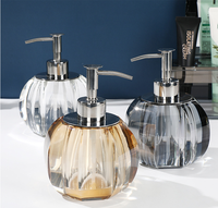 En gros, Ensembles d'organisateurs de vanité transparents, gris champagne, en cristal, pour salle de bain et cuisine, avec distributeur de savon à pompe, bouteilles, gobelets et plateau, design tendance