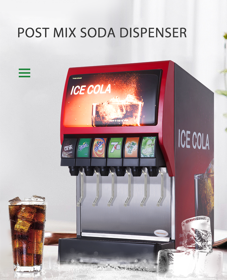 6 Flavour Carbonated Beverage Fountain Soda Machine