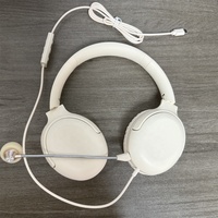 Headset Gaming Kabel Tipe C Murah untuk Komputer PC, Headset Kantor Berkabel dengan Mikrofon, Headset Gaming Logo Kustom