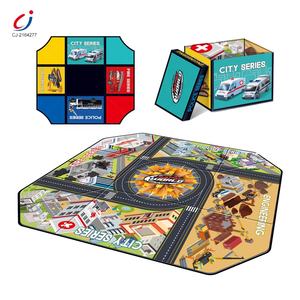 Chengji Nouveautés <span class=keywords><strong>Tapis</strong></span> <span class=keywords><strong>de</strong></span> rangement pliable en Oxford pour enfants avec circuit <span class=keywords><strong>de</strong></span> course <span class=keywords><strong>de</strong></span> voitures à glissière - Product Image 1
