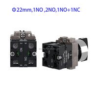 Interruptor Selector Schneider XB2B Estándar 1/2 NO 1NC Carcasa Plateada/Negra 22mm XB2BD21/217/25/33/337/41/45/53/73C