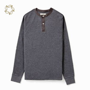 100% Organic Cotton Waffle Tee Shirt Waffle Knit <strong>Henley</strong> for <strong>Men</strong> <strong>Henley</strong> Shirt Sustainable Long Sleeve Waffle <strong>Henley</strong> <strong>Top</strong> - Product Image 4