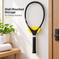 Support mural portable en plastique pour raquettes de tennis, auto-adhésif, sans perçage, pour la maison, le club et l'entraînement
