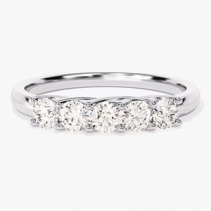 Anillo de Eternidad de Oro de 14k Personalizado con Diamante Cultivado en Laboratorio de Corte Ovalado, Certificado por IGI, Joyería de Moda Unisex - Product Image 1
