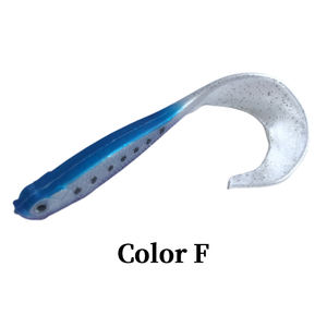 เหยื่อล่อปลาพีวีซีนิ่มรูปหนอนปลา Leurre Souple เหยื่อตกปลานุ่ม11.5ซม. 6.1ก. โค้งหางยาวนุ่มปลาแบส - Product Image 6