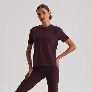 Camisetas Deportivas Personalizadas con Logotipo, Cuello Redondo, <span class=keywords><strong>Manga</strong></span> <span class=keywords><strong>Corta</strong></span>, para Gimnasio, Fitness, Yoga, <span class=keywords><strong>Mujer</strong></span>, para Entrenamiento, Running, Actividades al Aire Libre - Product Image 2