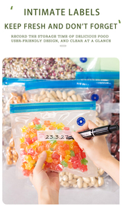BPA-free vacuum zipper bags with air valves, reusable <b>plastic</b> sandwich freezer vacuum bags for <b>kitchen</b> food storage. - Product Image 6