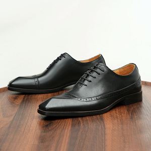 Zapatos Oxford de Cuero para Hombre, de Alta Calidad, Lujosos, para Oficina o Boda, Transpirables, Planos, 2025 - Product Image 3