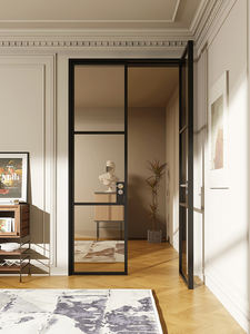 Construction moderne haut <span class=keywords><strong>de</strong></span> gamme en alliage d'aluminium et d'acier d'isolation phonique <span class=keywords><strong>de</strong></span> porte latérale en verre pour chambre à coucher Surface finie intérieure - Product Image 3