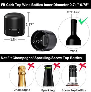 Custom Logo Bar Accessories Vacuum Feature Silicone ABS Material <b>Wine</b> Bottle <b>Stopper</b> Mini Champagne Caps Storage Plastic - Product Image 2
