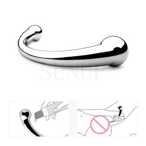 Boîte personnalisée gratuite - Plug <span class=keywords><strong>anal</strong></span> double tête en acier inoxydable, tige de massage du point G, dilatateur, stimulateur du point G, gode <span class=keywords><strong>anal</strong></span> en métal - Product Image 2