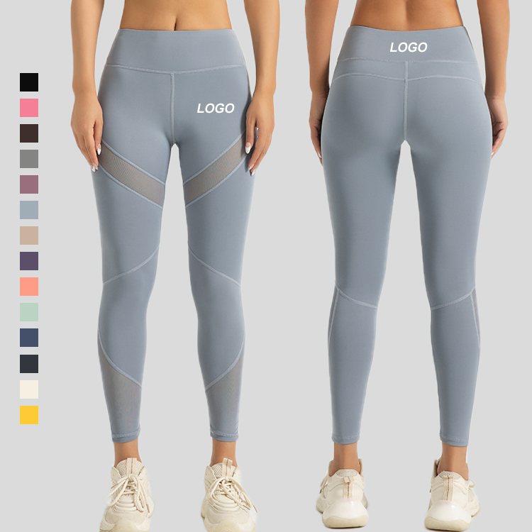 Women's High-Waisted Button Yoga Pants Breathable Print Sweat-Proof Ankle-Length Fitness Workout Waist Solid Running Exercise