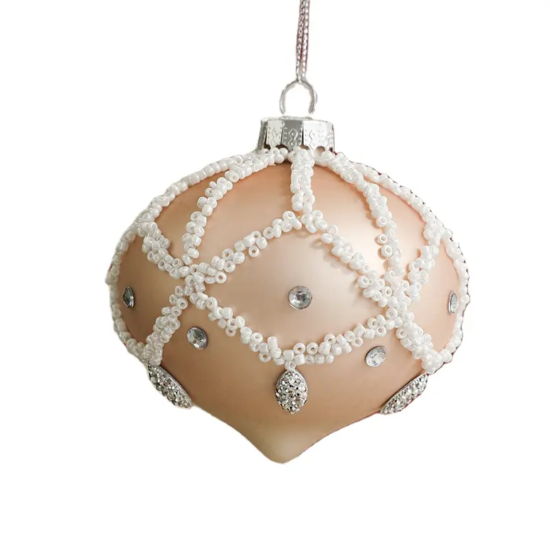 Glazen Feest Nieuwe Kerstversiering Benodigdheden Kleverige Poeder Gouden Retro Bal Scène Lay-Out Hanger Kerstbal