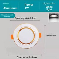 Spot LED encastrable dimmable pour plafond, en aluminium, avec LED DOB SMD, pour salon