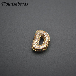 Vendita calda moda metallo ottone CZ pavimentato ventisei lettera a forma di ciondolo alla moda per donna uomo gioielli collana bracciale - Product Image 5