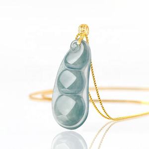 หยกเจไดต์ธรรมชาติสีน้ำเงินทรงเม็ดหยก จี้ทองคำ 18K ดีไซน์ดั้งเดิมสไตล์จีน สำหรับทั้งชายและหญิง พร้อมใบรับรองการประเมินราคา D260 - Product Image 2