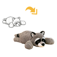 Peluche géante douce en forme de raton laveur, rembourrée en coton PP, personnalisable avec logo, ODM OEM, cadeau d'anniversaire