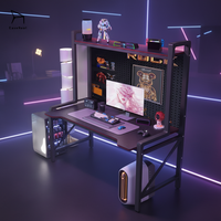 Table de jeu en fibre de carbone perforée avec cadre métallique robuste et espace de rangement pour la maison