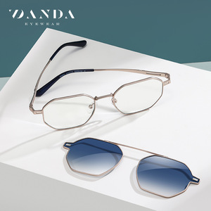 Zanda <b>Sunglasses</b> Metal Frame Blue <b>Gradient</b> Lens UV400 Protection Unisex Style - Product Image 2